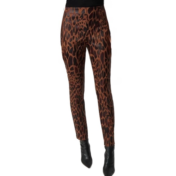 Joseph Ribkoff Animal Print Suede Slim Fit Pull-on Pants, NWOT, Size 10 - Picture 1 of 2